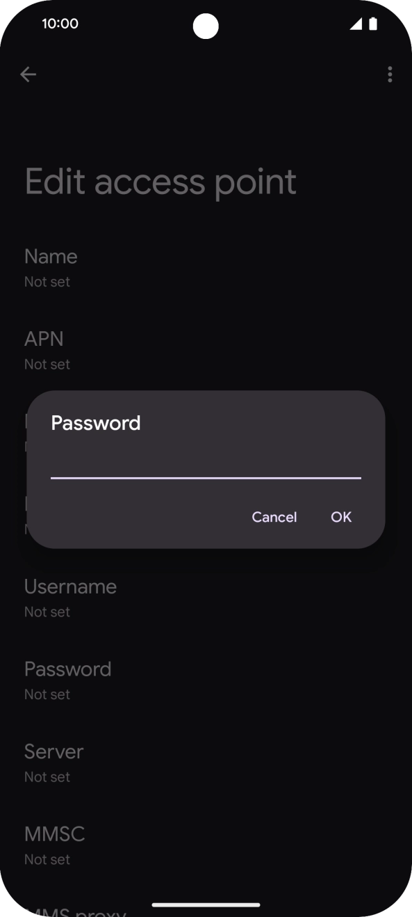 Key in password and press OK. Key in password and press OK.