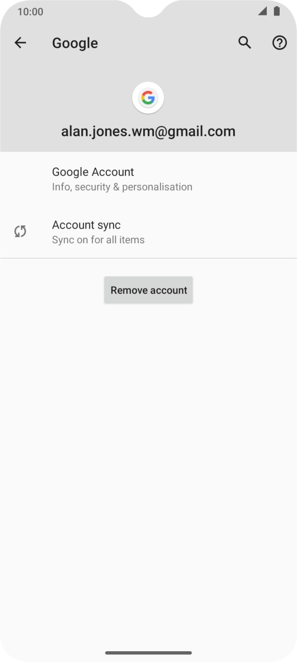 Press Account sync.
