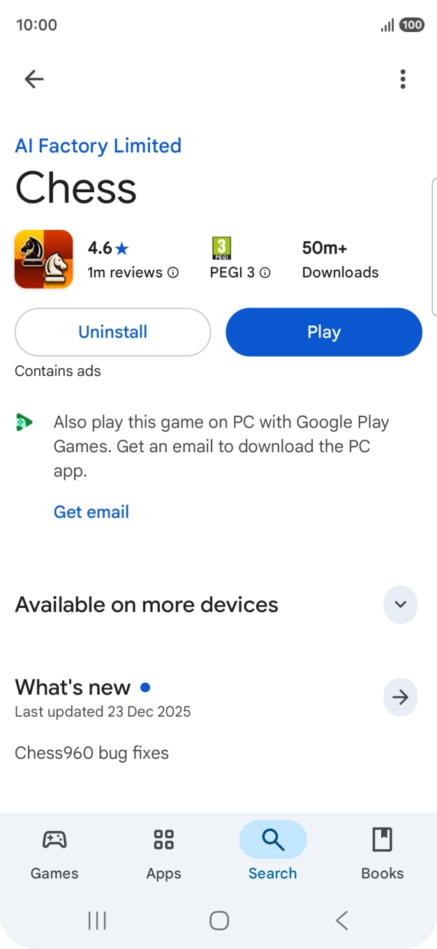 Press Uninstall.