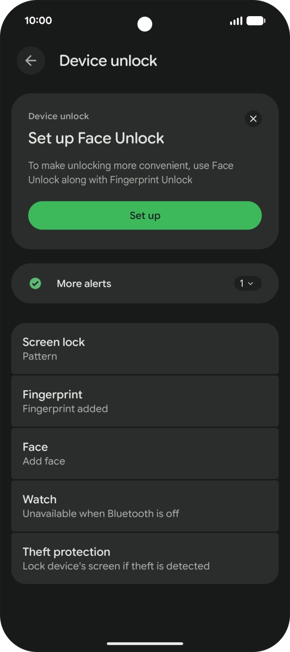 Press Screen lock and key in the additional lock code you created earlier.