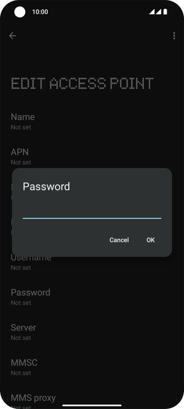 Key in password and press OK.