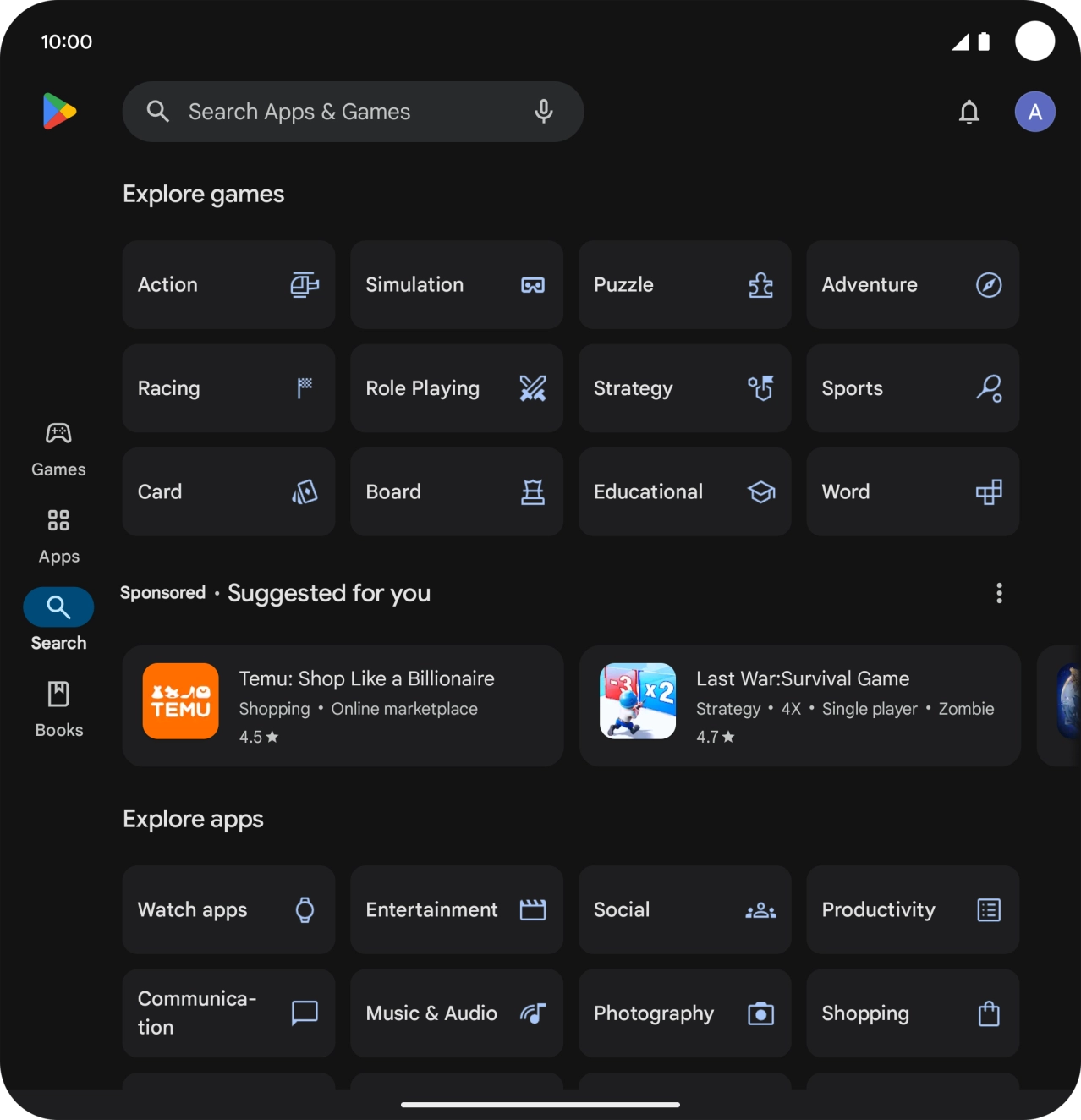 Press the search field. Press the search field.
