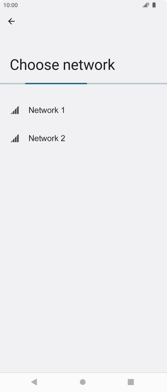 Press the required network. Press the required network.