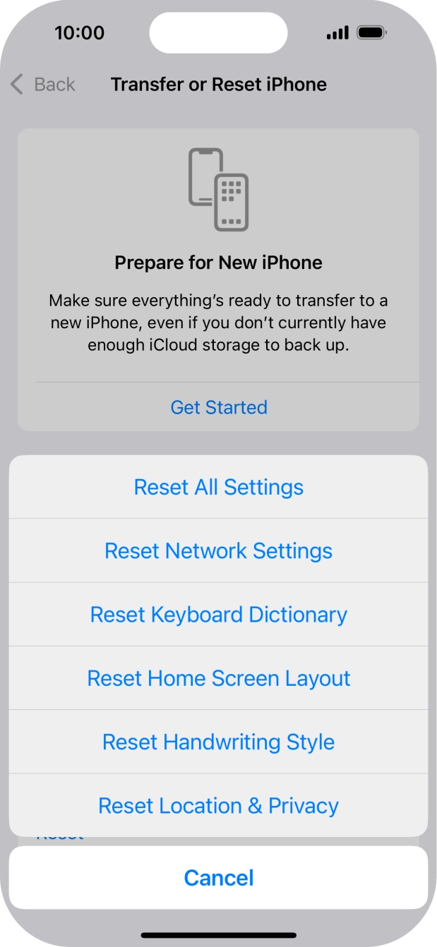 Press Reset All Settings.