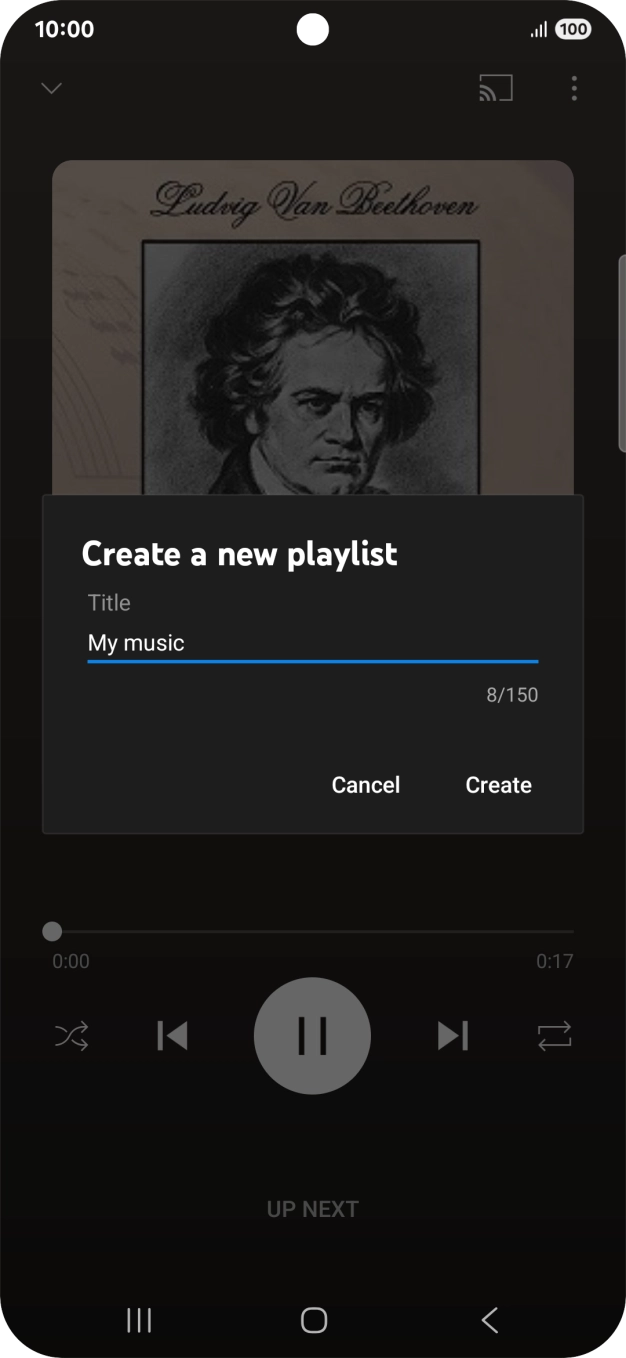 Key in a name for the playlist and press Create.