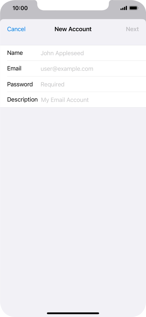 Press Name and key in the required sender name. Press Name and key in the required sender name.