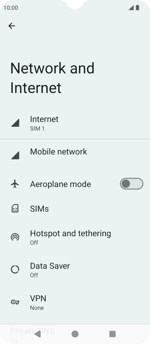 Press Mobile network. Press Mobile network.