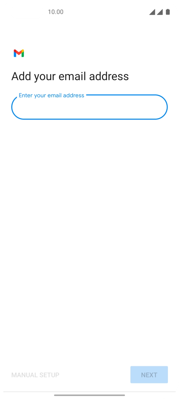 Press the field below 'Enter your email address' and key in your email address.