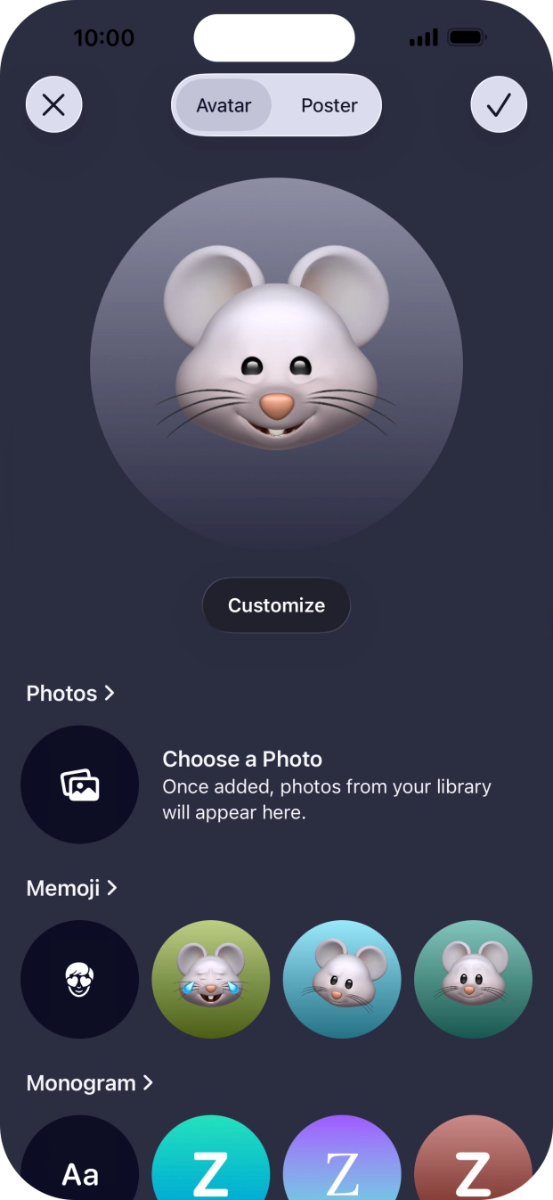 Press the required category and follow the instructions on the screen to select and save the required picture to your Contact Poster. Press the required category and follow the instructions on the screen to select and save the required picture to your Contact Poster.