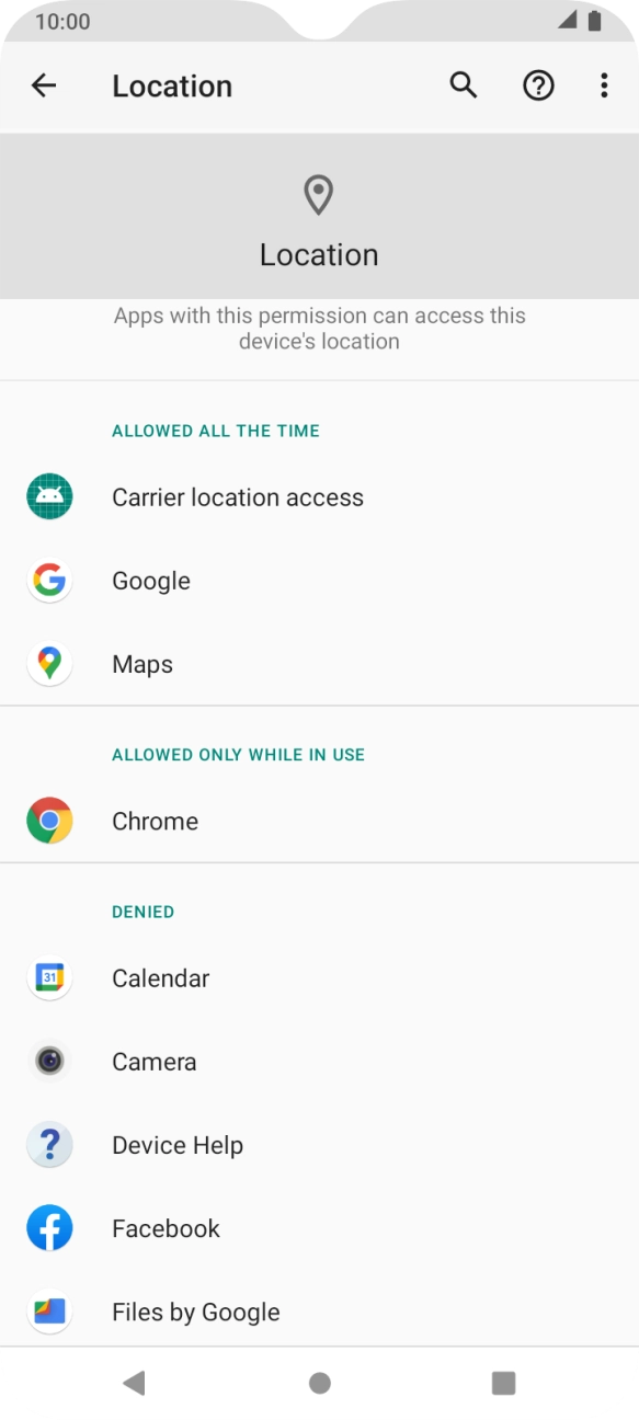 Press the required app.