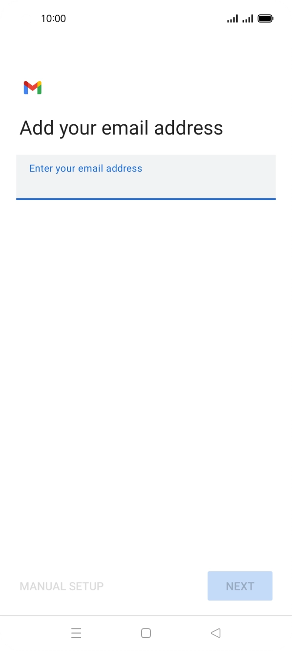 Press the field below 'Enter your email address' and key in your email address.