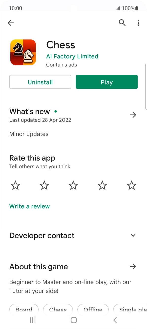 Press Uninstall.