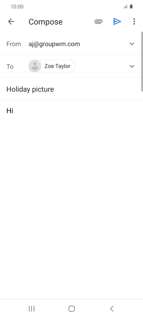 Press the attachment icon. Press the attachment icon.