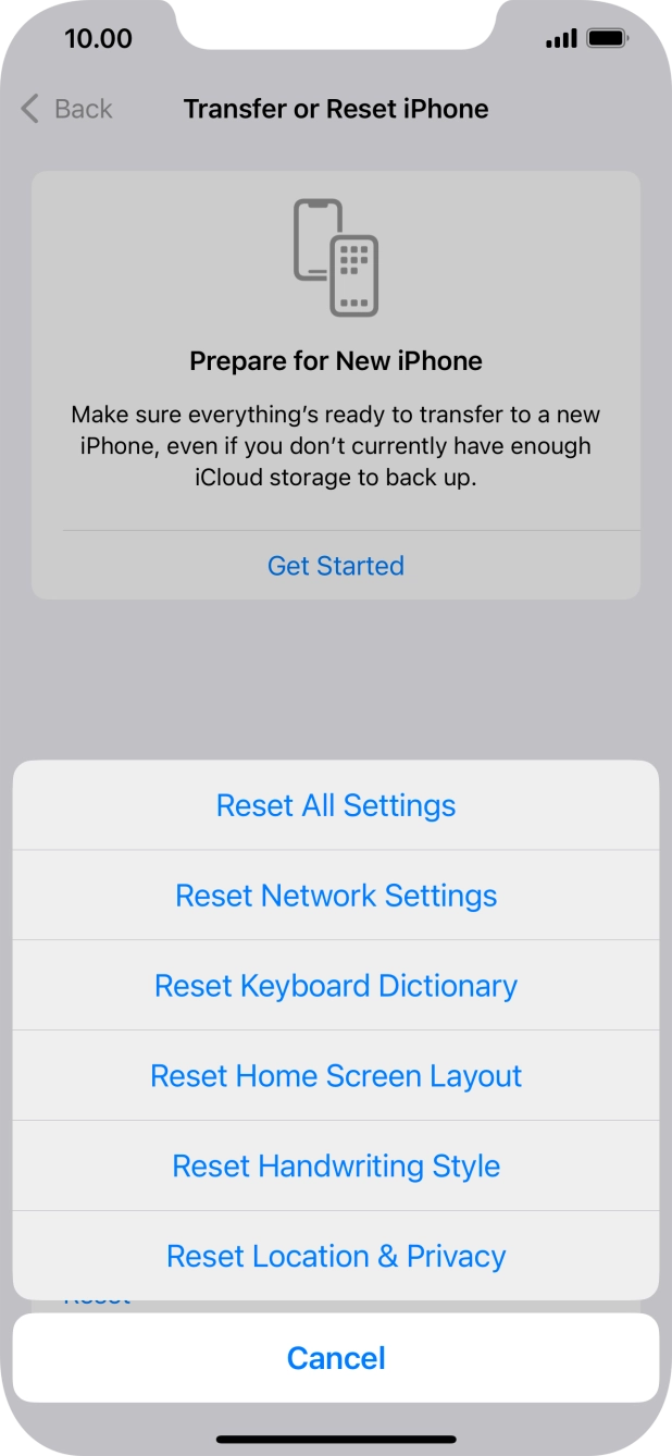 Press Reset All Settings.