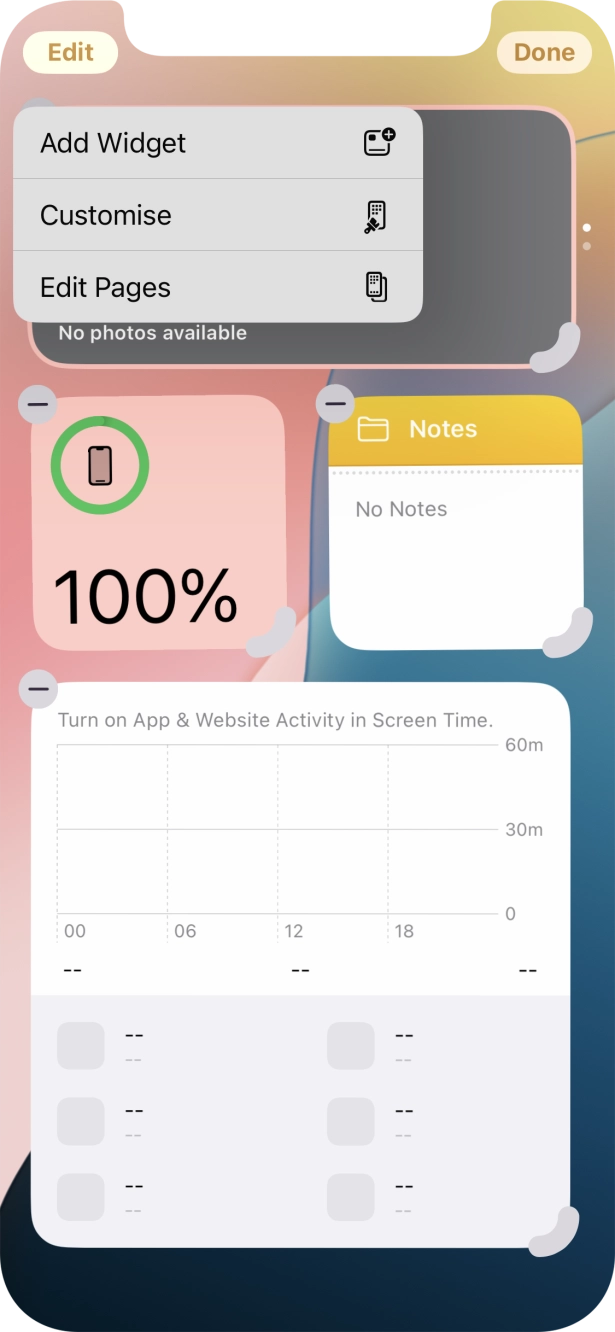 Press Add Widget. Press Add Widget.