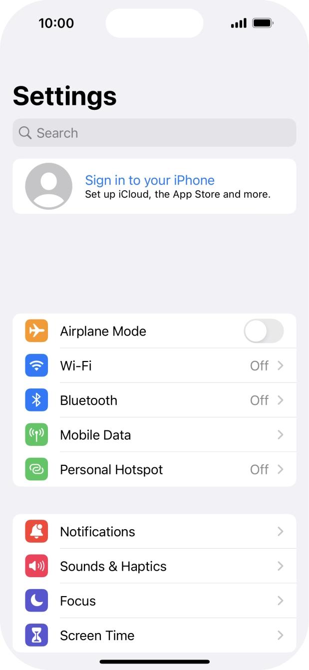 Press Sign in to your iPhone. Press Sign in to your iPhone.