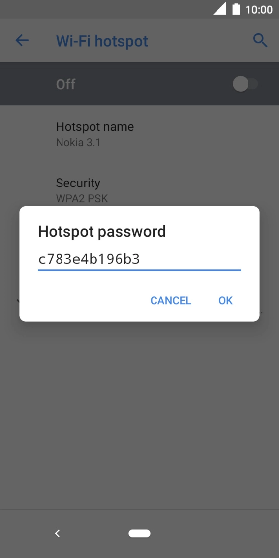 Key in the required password and press OK.