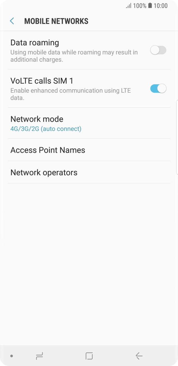 Press Network mode.