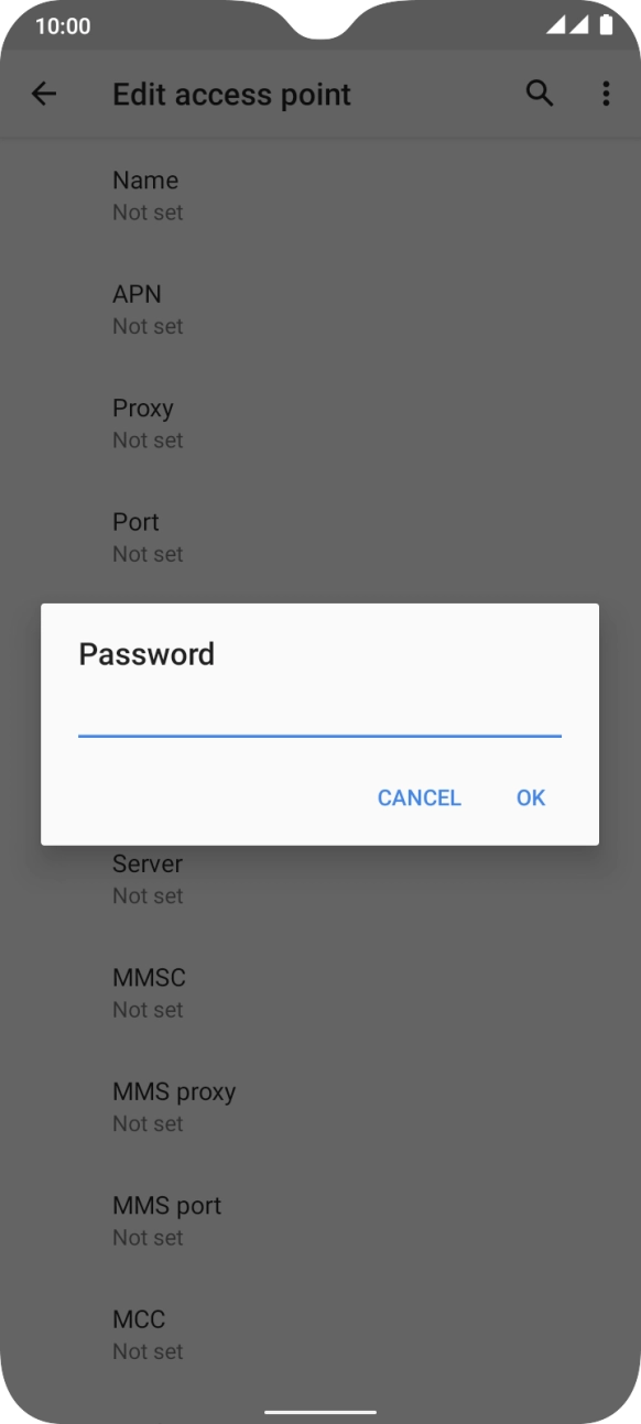 Key in p and press OK. Key in p and press OK.