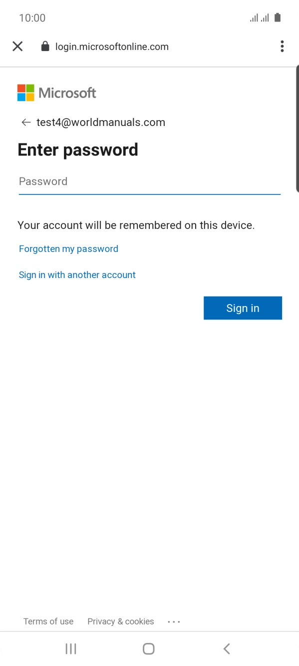 If this screen is displayed, you email account has been recognised and set up automatically. Follow the instructions on the screen to key in more information and finish setting up your phone. If this screen is displayed, you email account has been recognised and set up automatically. Follow the instructions on the screen to key in more information and finish setting up your phone.