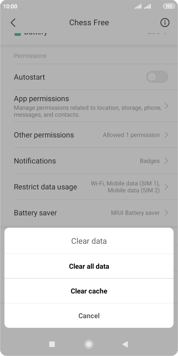 Press Clear cache.
