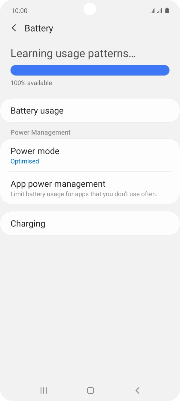 Press Power mode.