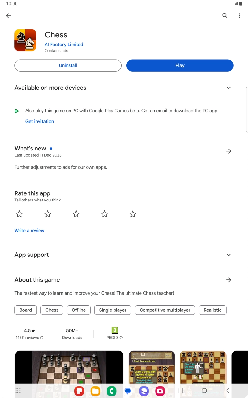 Press Uninstall.