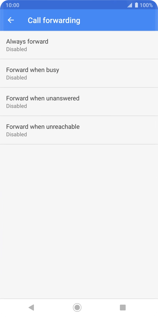 Press the required divert type. Press the required divert type.