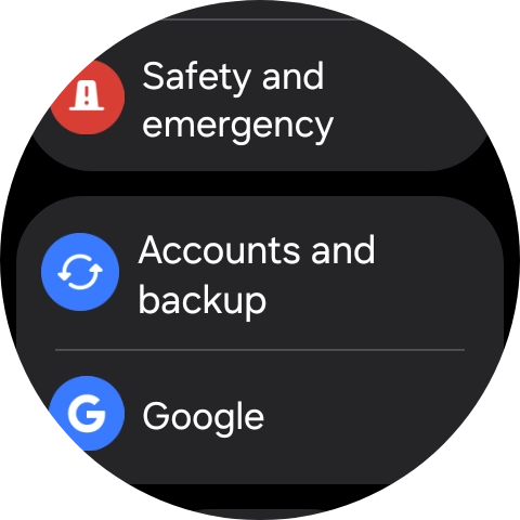 Press Safety and emergency.