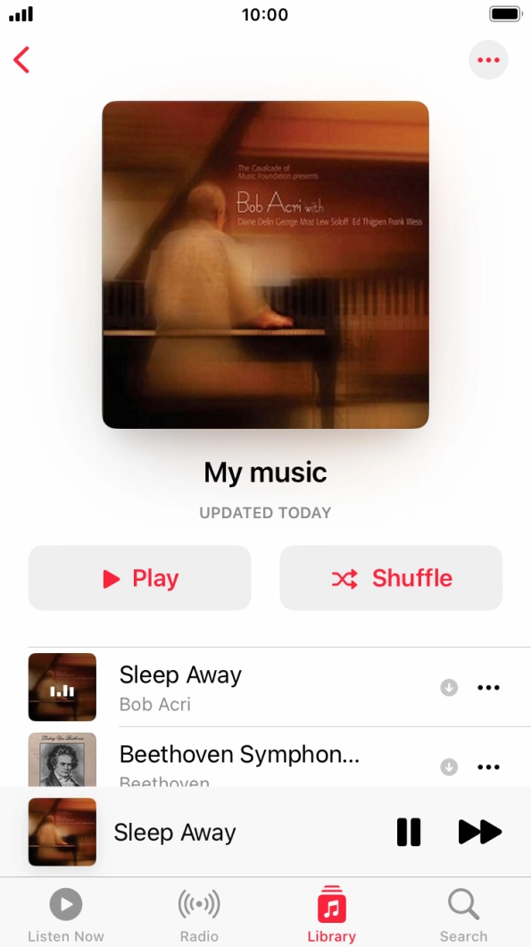 Press the song title. Press the song title.