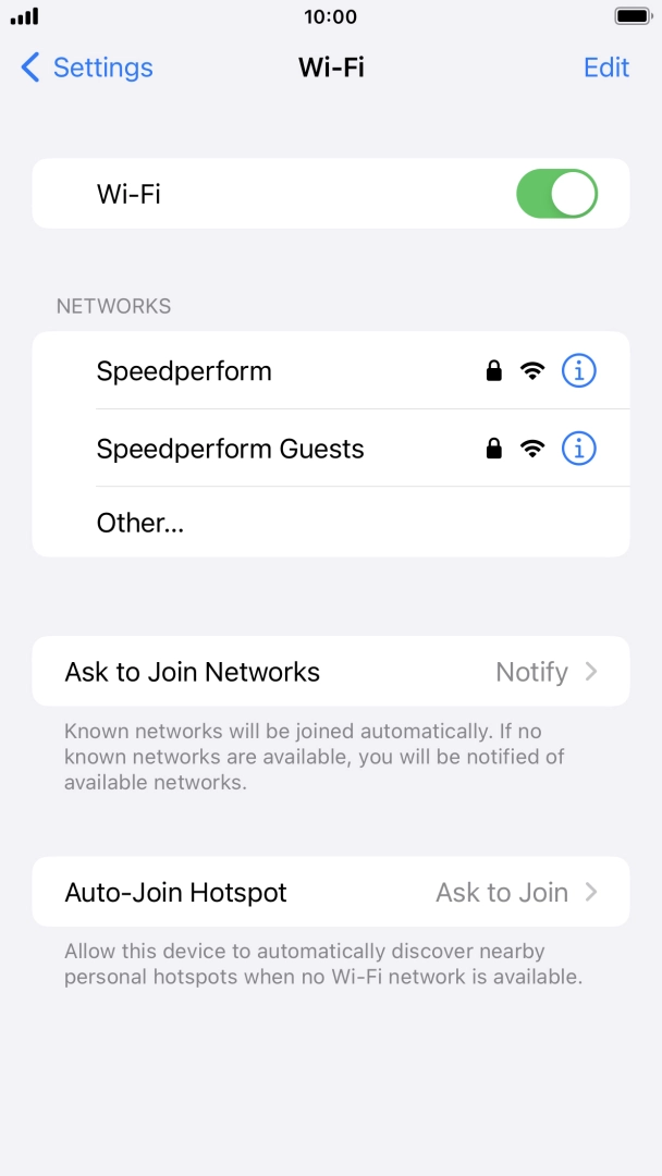 Press the required WiFi network and key in the password for the WiFi network.