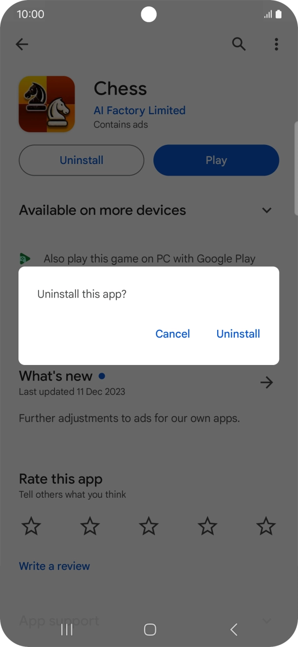 Press Uninstall.