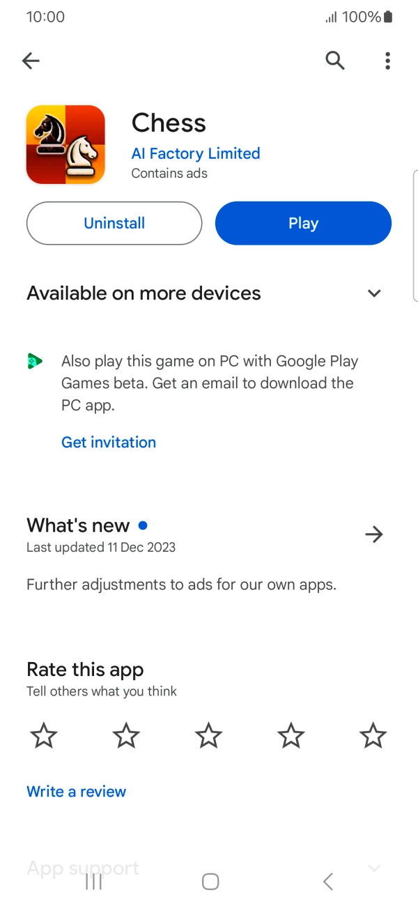 Press Uninstall.