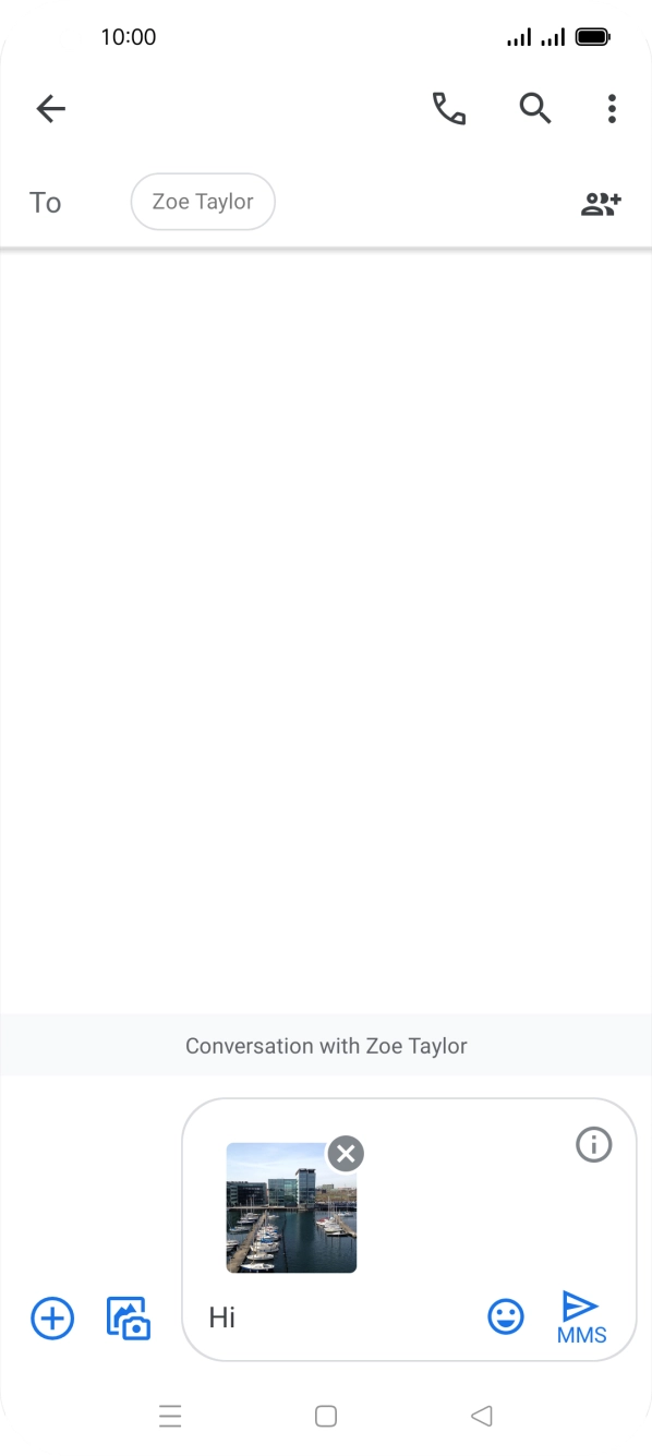 Press the send icon when you've finished your picture message. Press the send icon when you've finished your picture message.