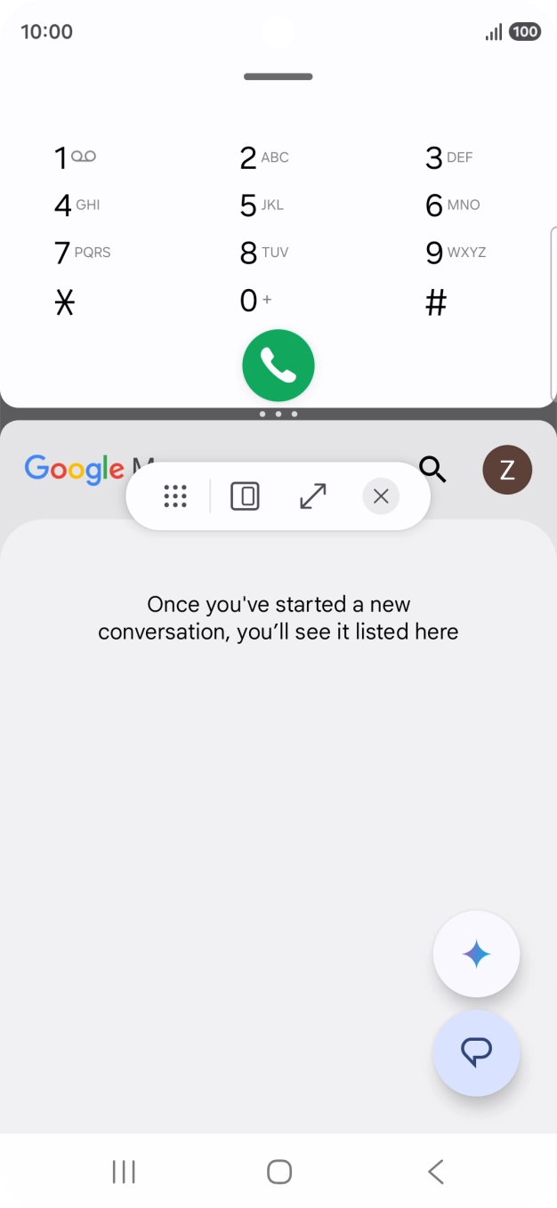Press the end icon. Press the end icon.