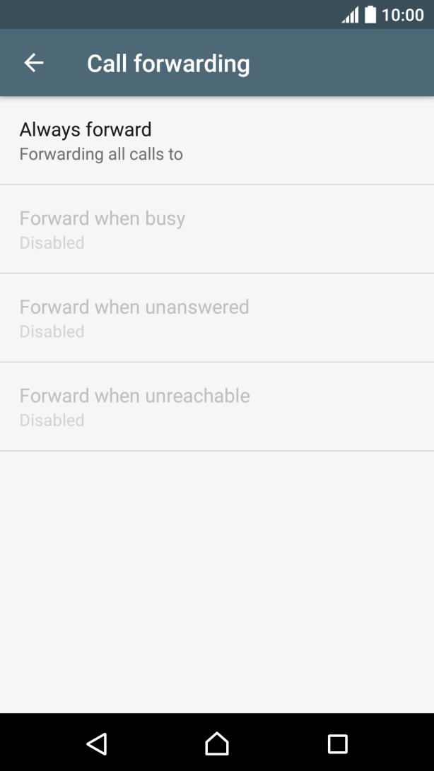 Press the required divert type.
