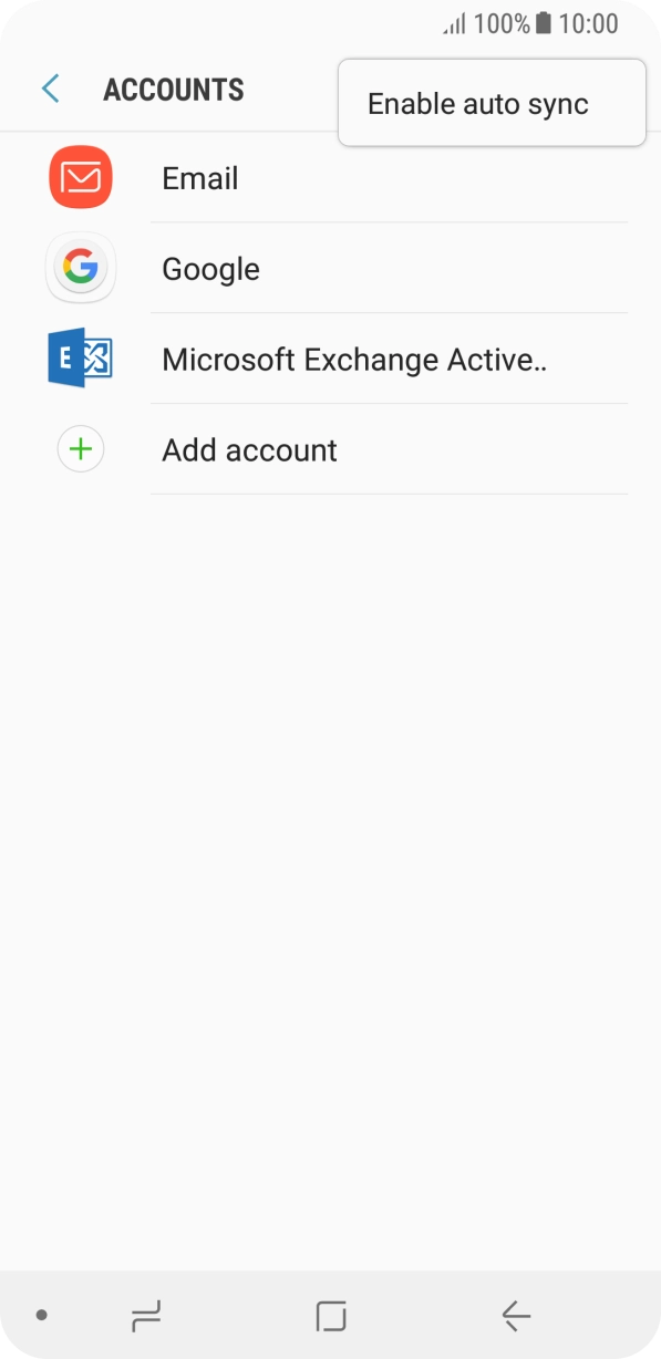 Press Enable auto sync. Press Enable auto sync.