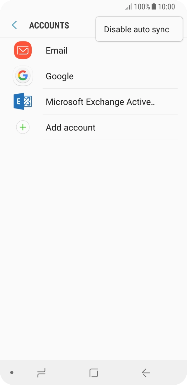 Press Disable auto sync. Press Disable auto sync.