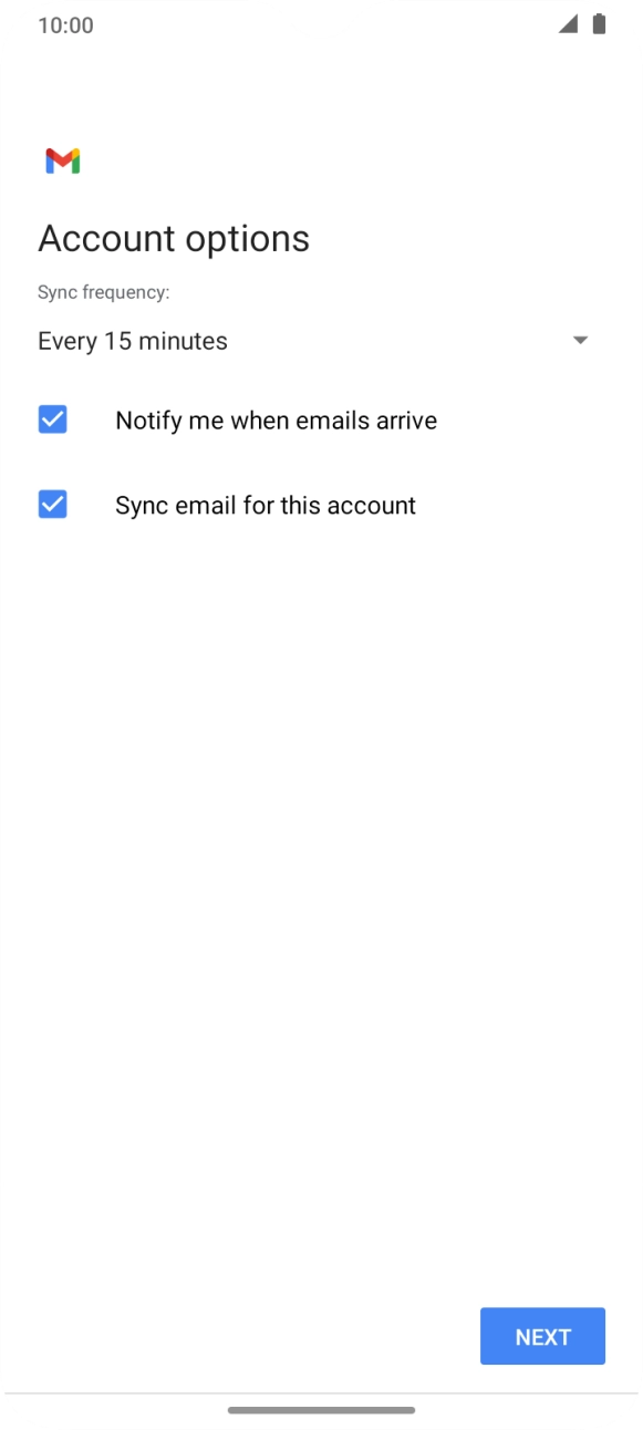 Press the drop down list below 'Sync frequency:'. Press the drop down list below 'Sync frequency:'.