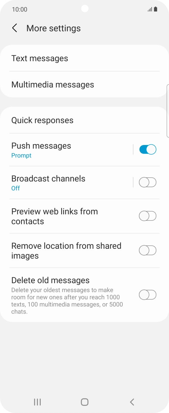 Press Text messages.