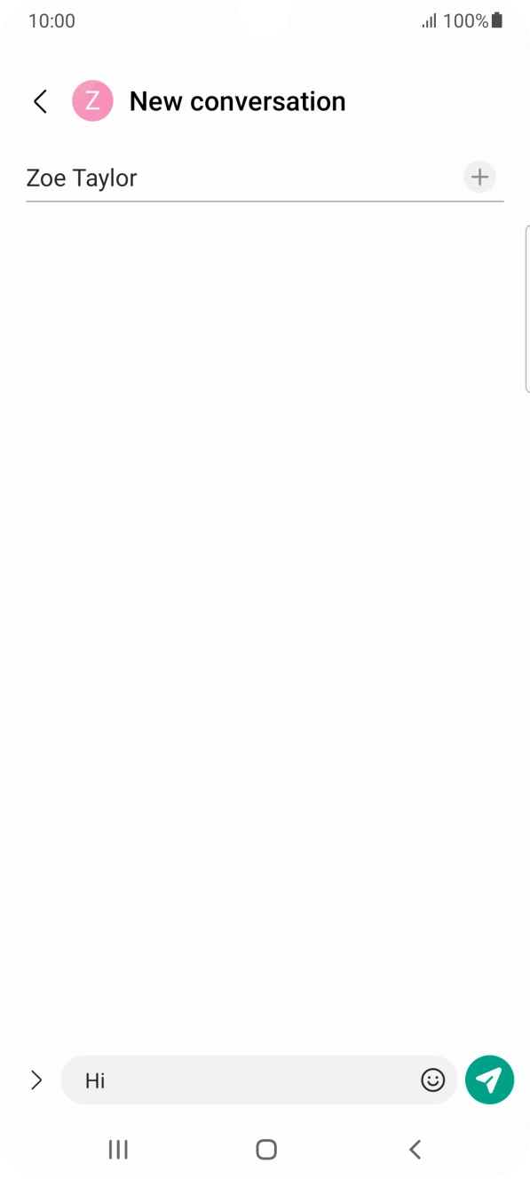 Press the send icon when you've finished your text message. Press the send icon when you've finished your text message.