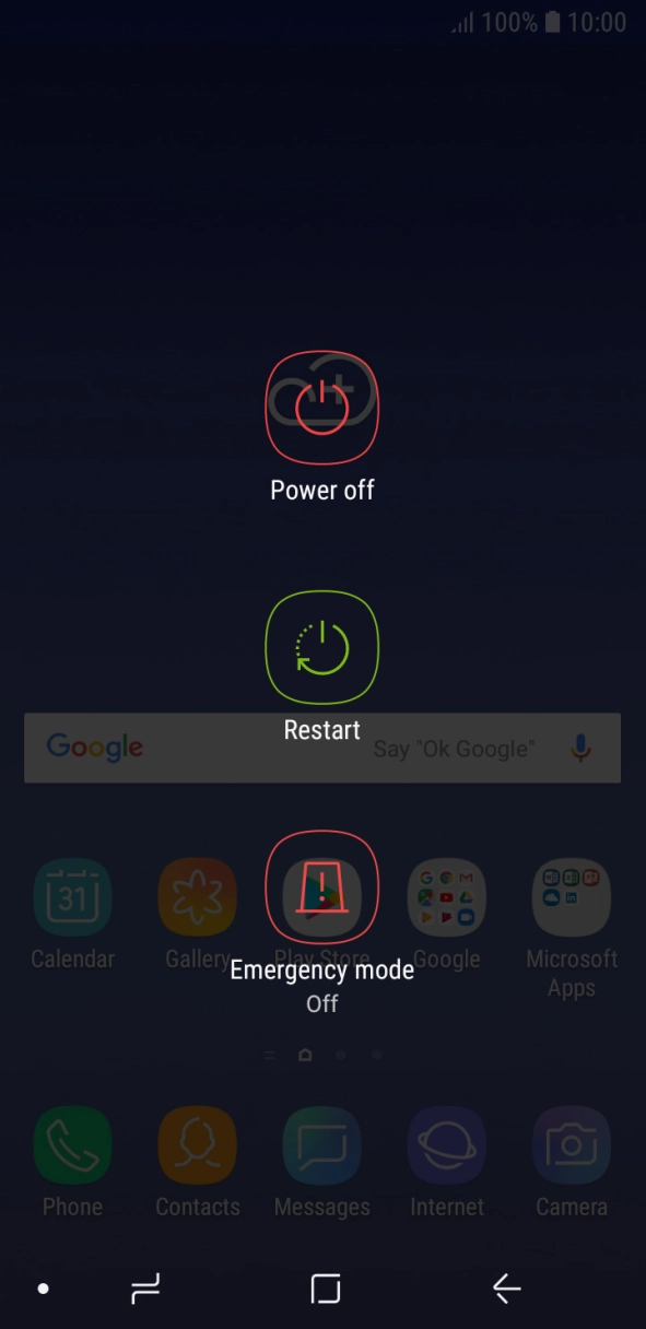 Press Power off.