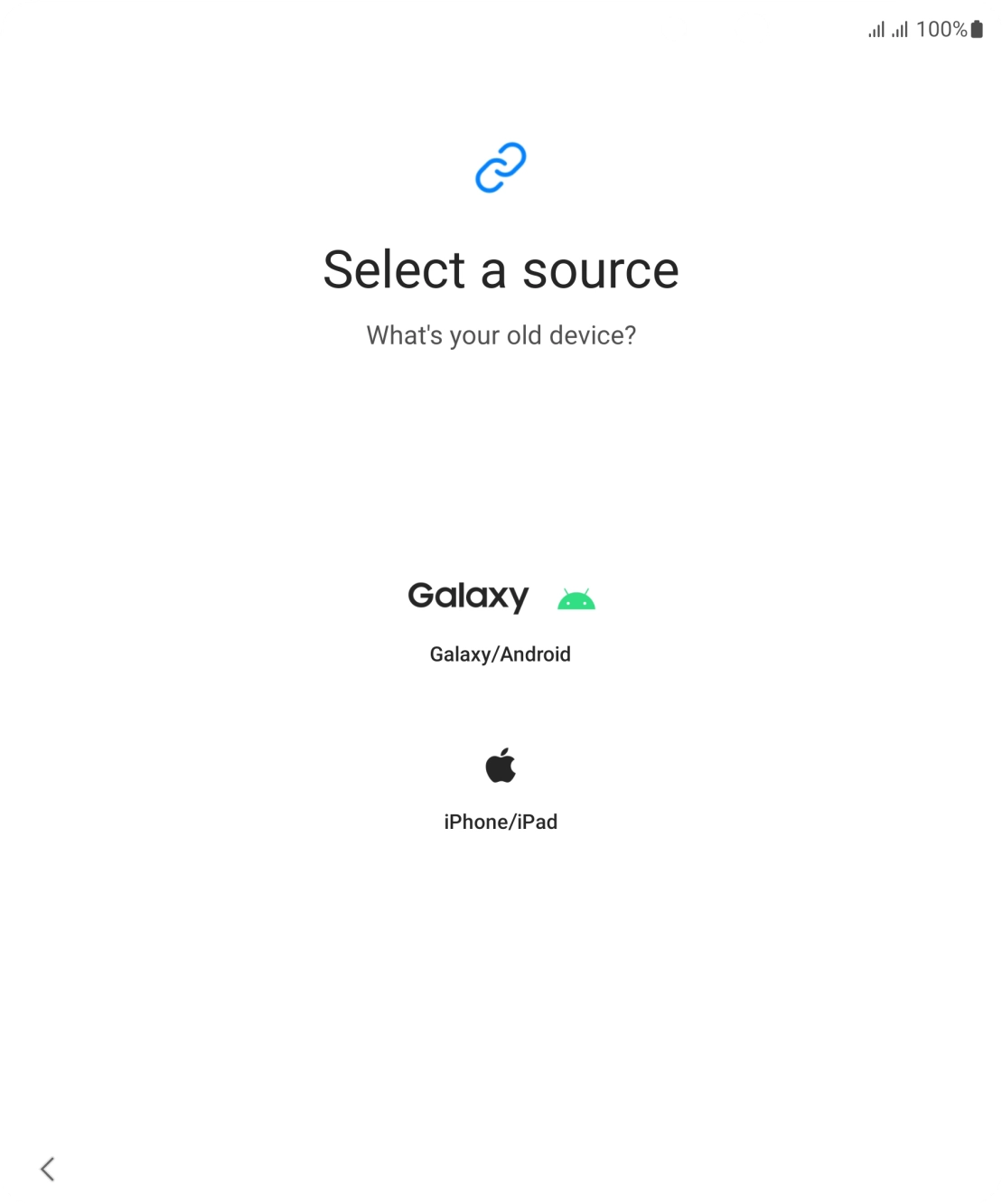 Press the required setting and follow the instructions on the screen to transfer the content from another phone.