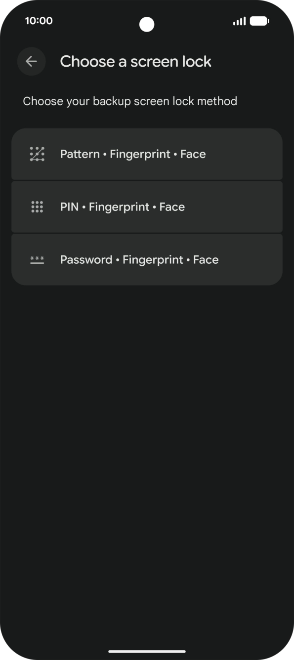 Press the required lock code and follow the instructions on the screen to create an additional lock code.