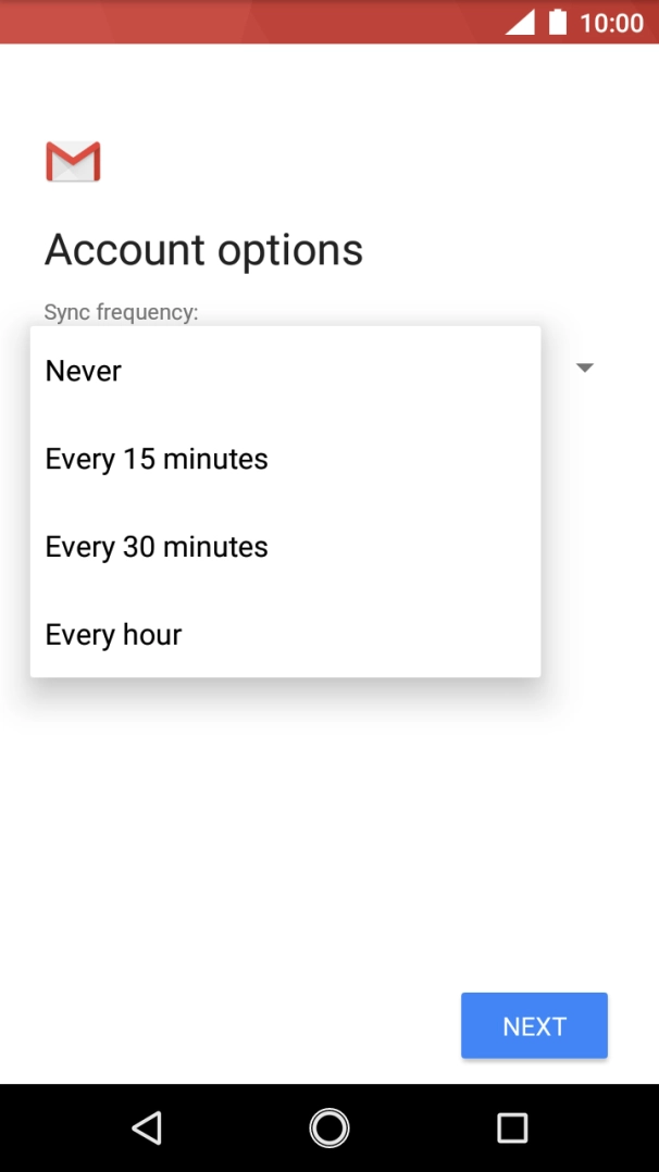 Press the required setting. Press the required setting.