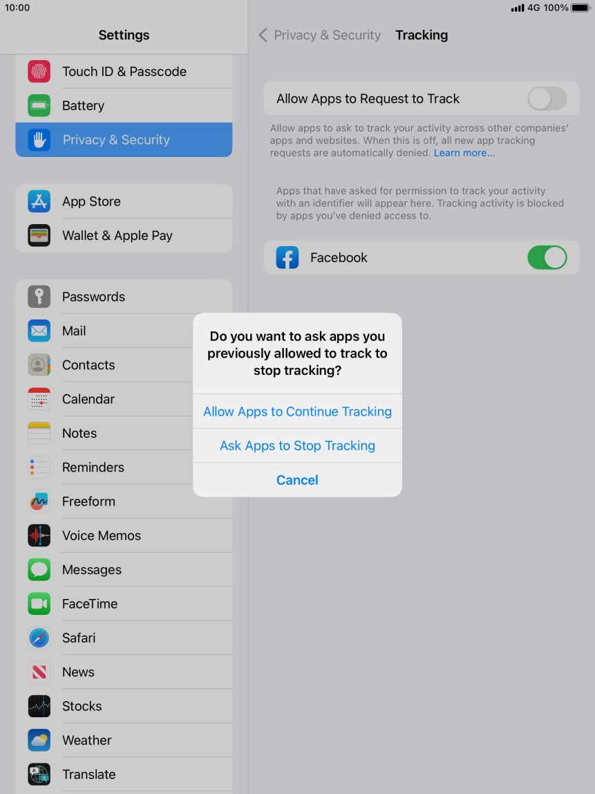 If you turn off the function, press the required setting.