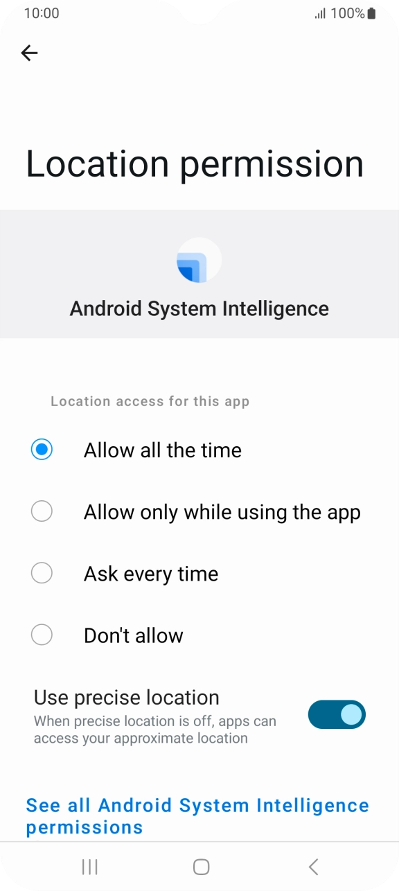 Press the required setting. Press the required setting.
