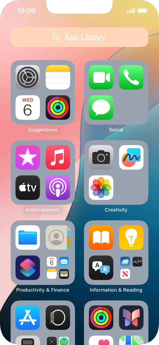 Press the required app. Press the required app.