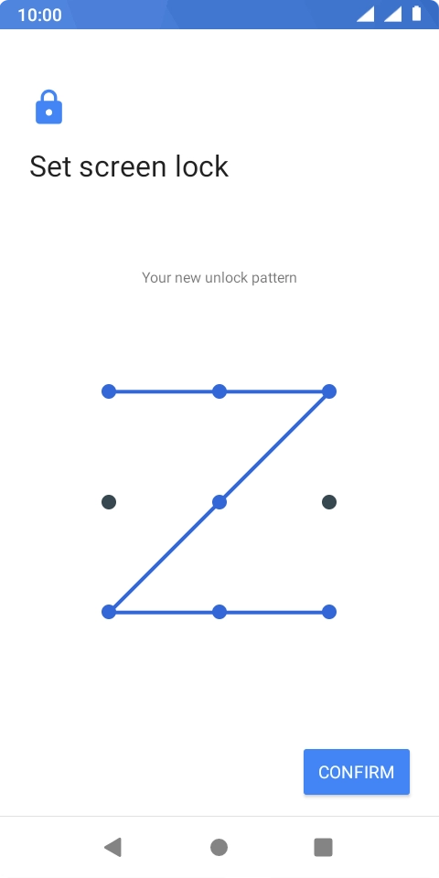 Repeat the selected phone lock code and press CONFIRM. Repeat the selected phone lock code and press CONFIRM.