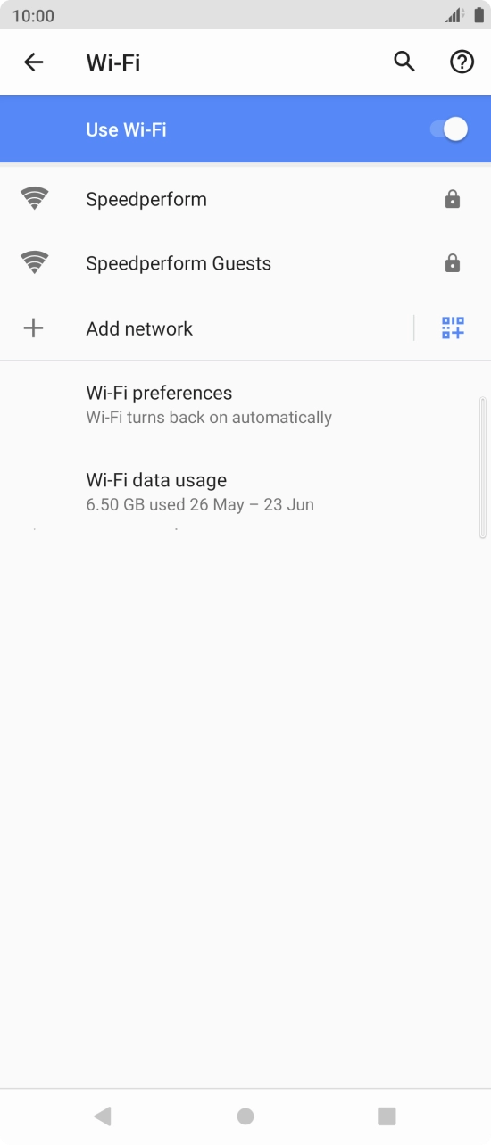 Press the required WiFi network.